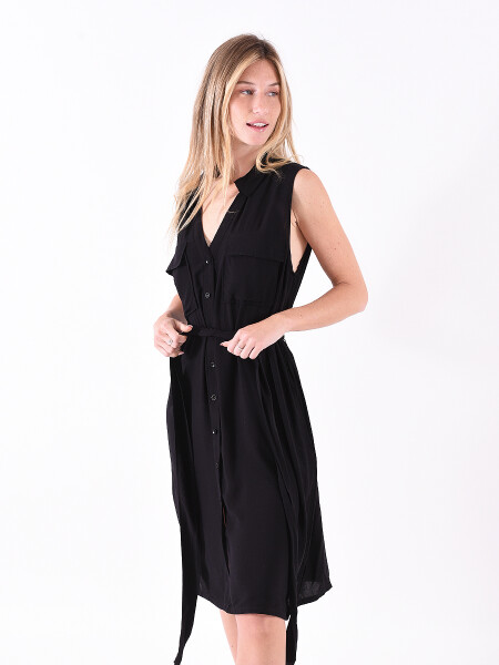 VESTIDO CAMISERO MAGELA NEGRO
