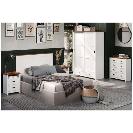 Mesa de Luz Madera maciza Linea Colonial Blanca