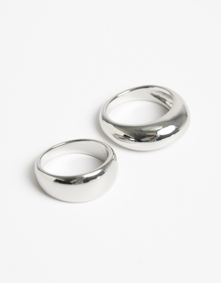 Sets Anillos Metal Set De Anillos Metal Bold Plateado - Plateado Rodio