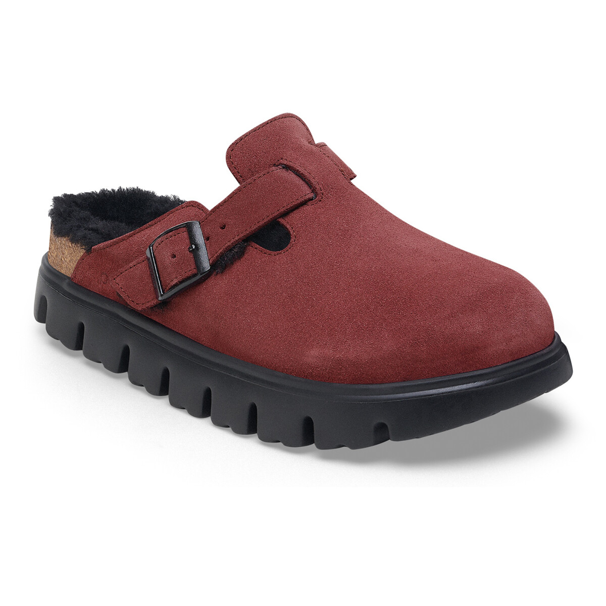 Zueco Boston Chunky Shearling LEVE - Estrecho - Berry Crush 