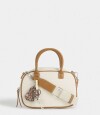 Cartera Bowling Con Charm Blanco Crudo