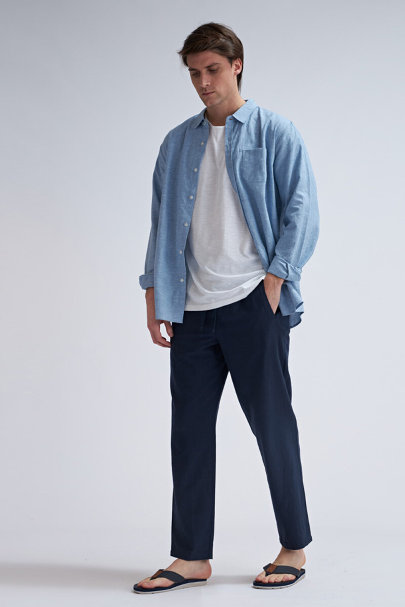 Pantalón de lino - Azul Marino 