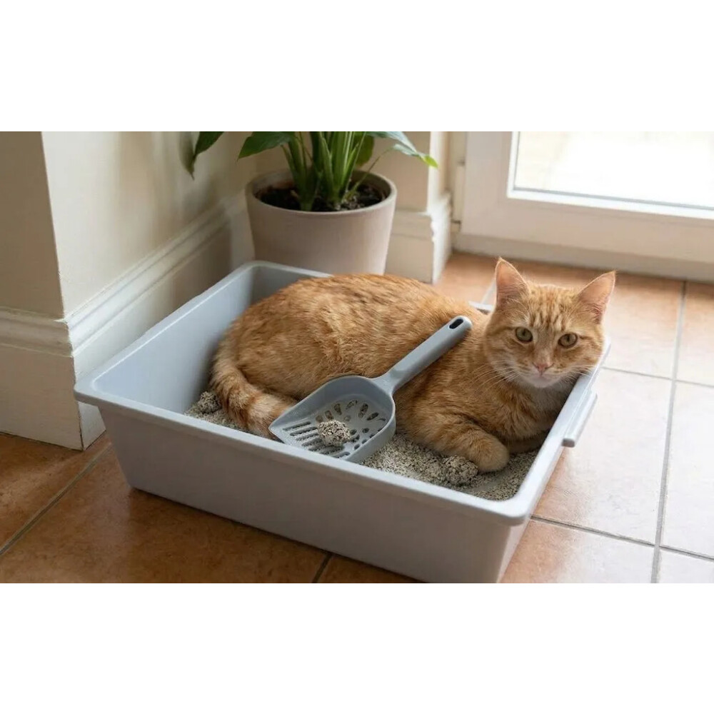 Bandeja Sanitaria Para Gatos Con Pala GRIS