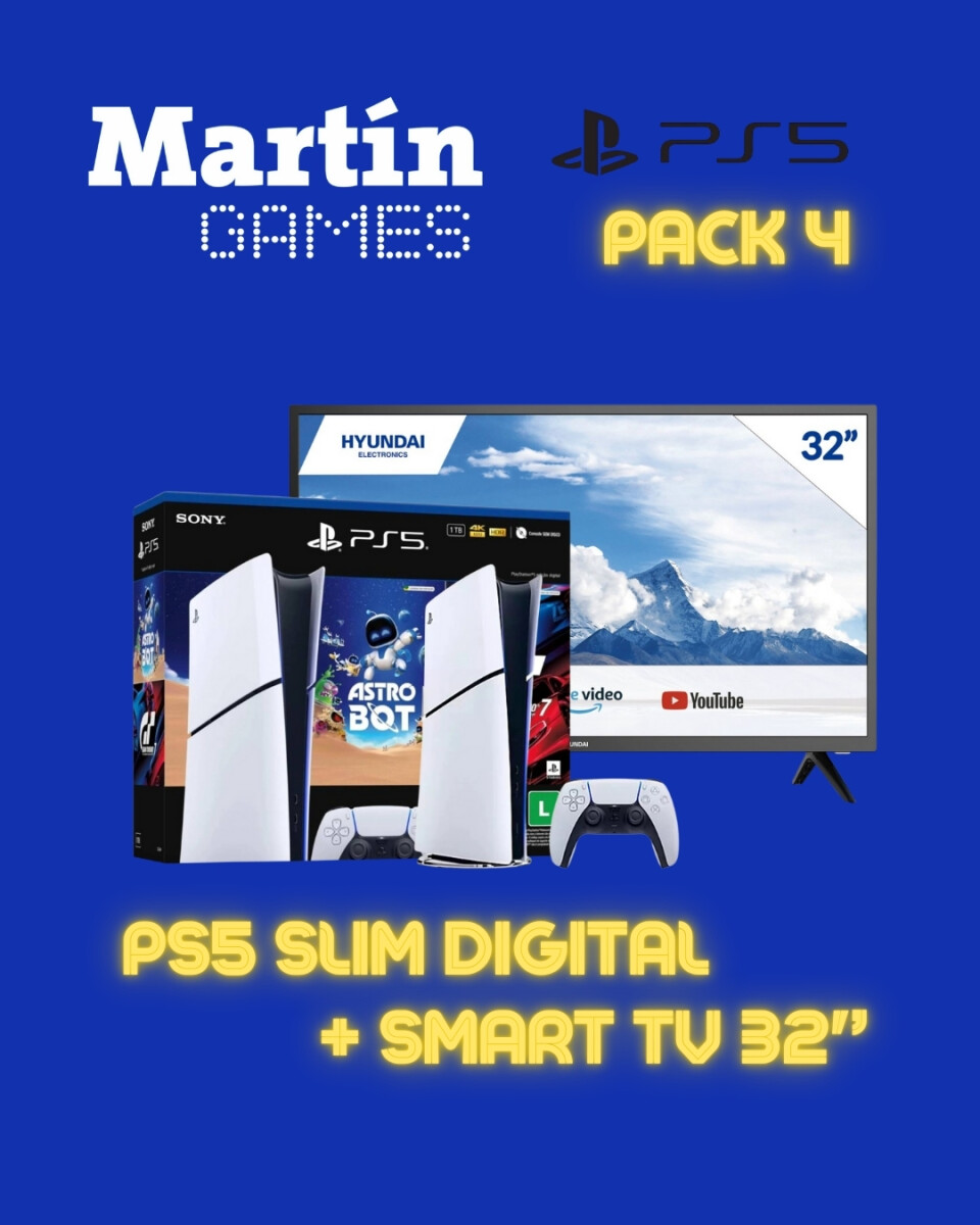 PACK CONSOLA Playstation 5 PS5 SLIM DIGITAL + SMARTV 32´´ 