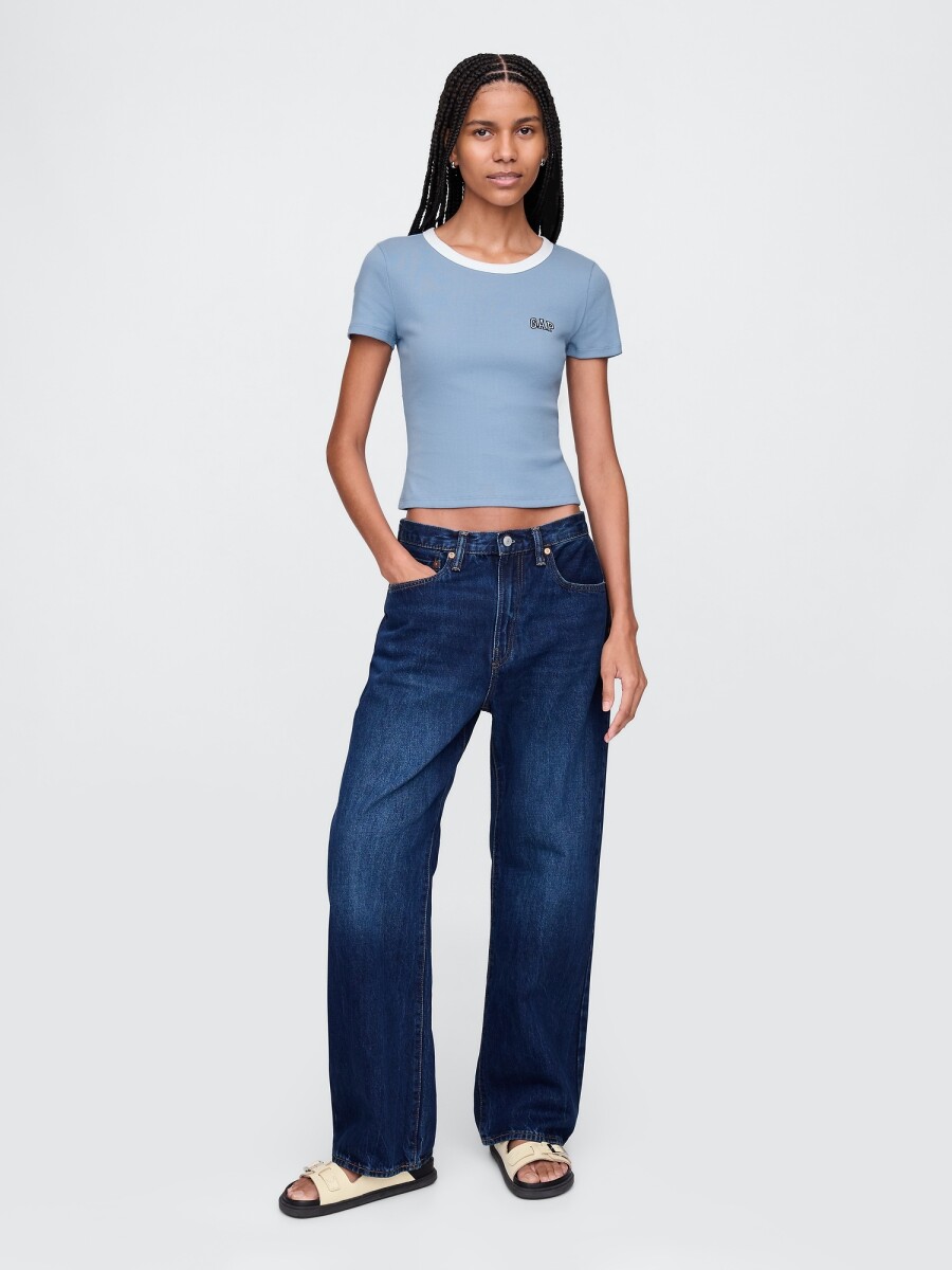 Remera Mini Logo Gap Mujer - Blue Suede 