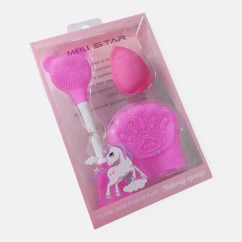 Set de limpieza facial esponjas Color Fucsia