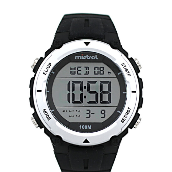 Reloj Mistral Deportivo Silicona Negro 0