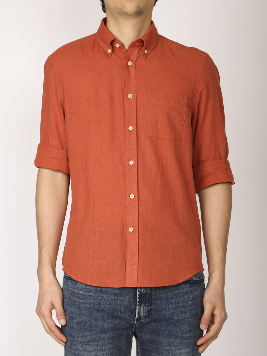 Camisa De Lino Harrington Label - Naranja 