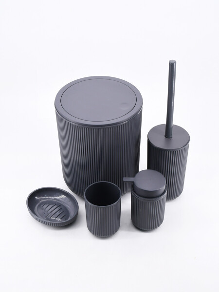 SET DE BAÑO 5 PIEZAS GRIS GRIS