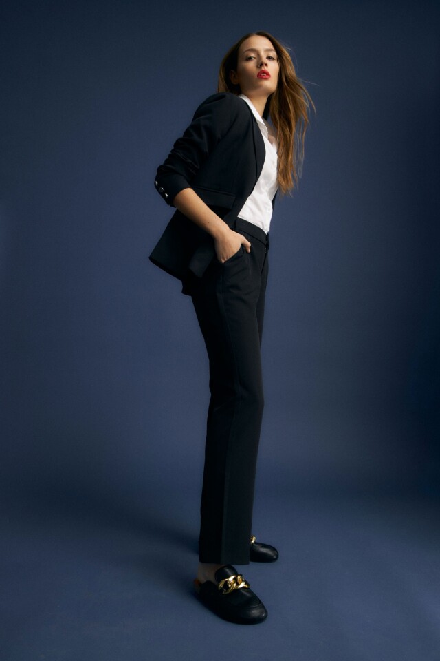 Pantalón recto sastrero negro