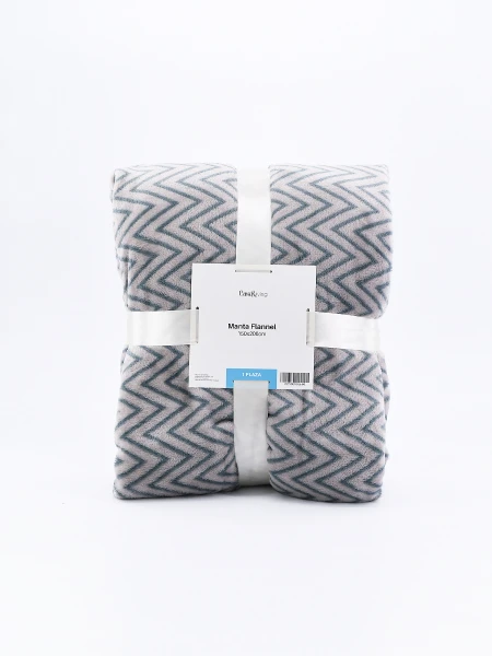 MANTA FLANNEL ZIGZAG AZUL