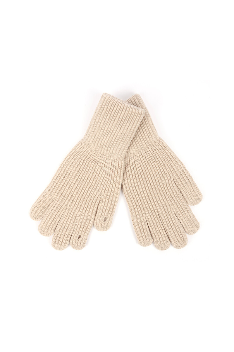 Guantes de punto tejido - Beige 