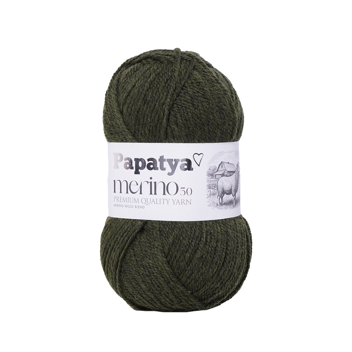 MERINO 50 - verde militar melange 