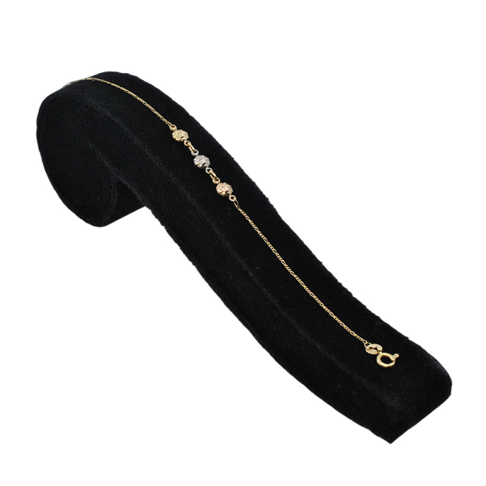 Pulsera fina en oro 18k de 2 tonos con 3 soles Pulsera fina en oro 18k de 2 tonos con 3 soles