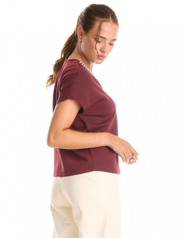 Blusa Cristales BORDEAUX