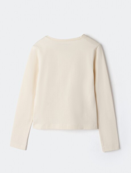BLUSA INFANTIL CON ESTAMPA BEIGE