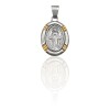 Dije Medalla Oval Virgen Milagrosa -Plata y oro- Sin piedra- CP5058 sinpiedra