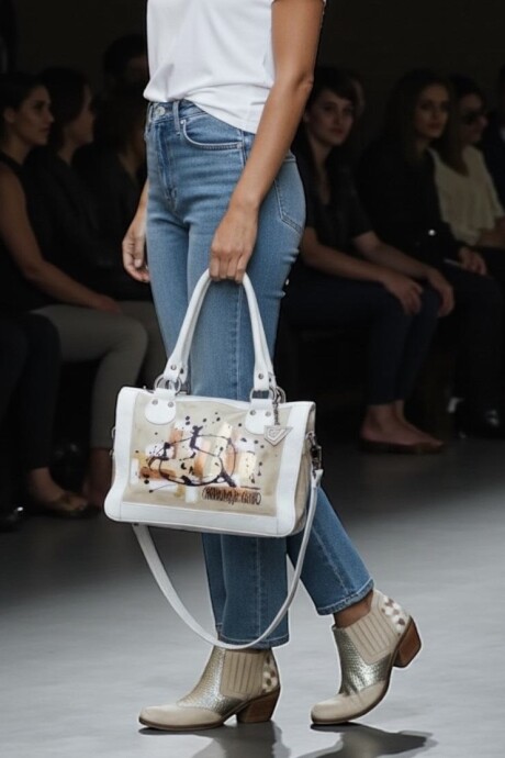 Cartera Diri Blanca Y Natural Con Arte Cartera Diri Blanca Y Natural Con Arte