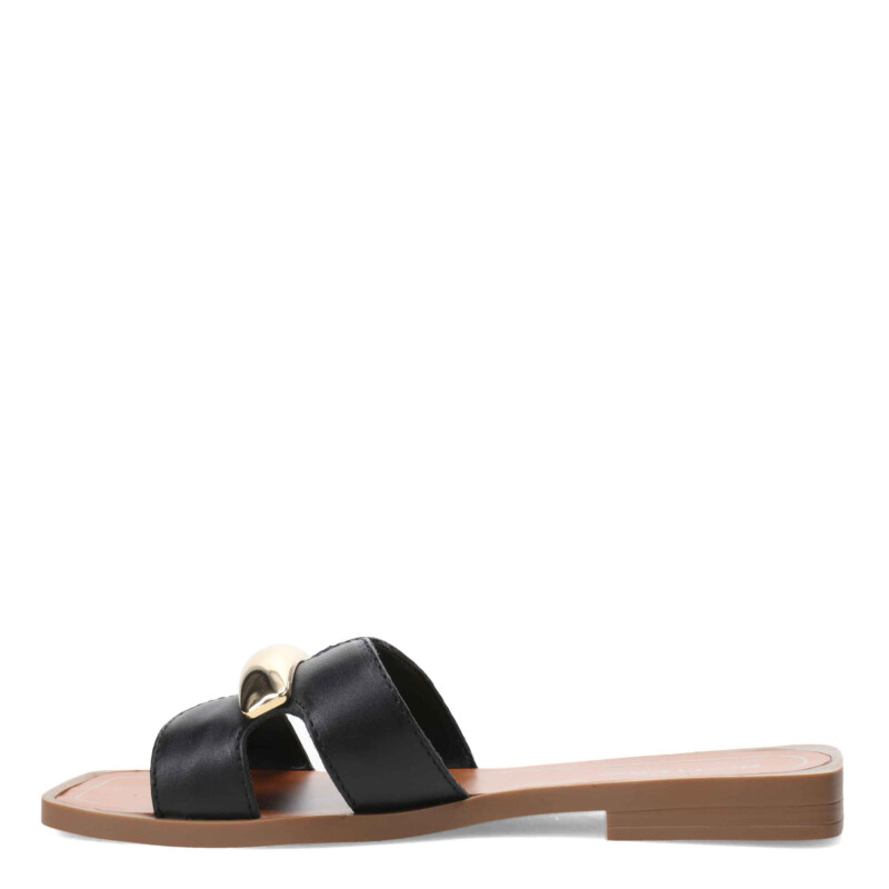 Sandalias de Mujer Bottero Slide con Detalle Metálico Negro