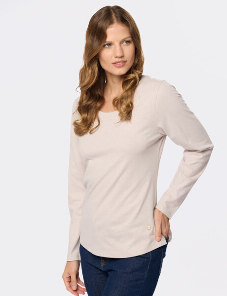 REMERA LISA MANGA LARGA Beige