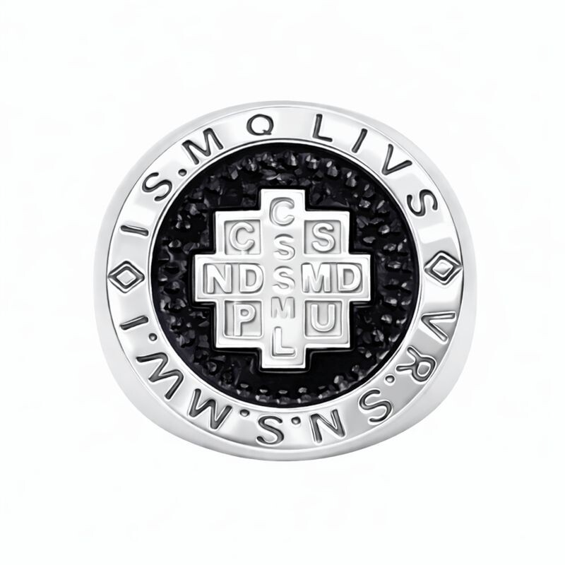 Anillo San Benito - Plata 925 - Resina negra- AN4701 conpiedra