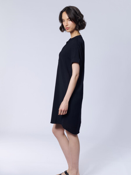 Vestido corto camisero Negro
