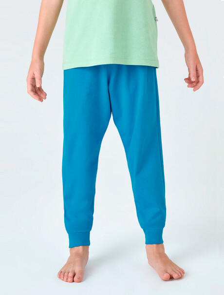 PIJAMA DE NIÑO ESTAMPADO CELESTE