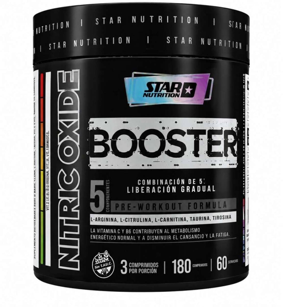 N.O. Booster Óxido Nítrico Star Nutrition - 180 Comprimidos 