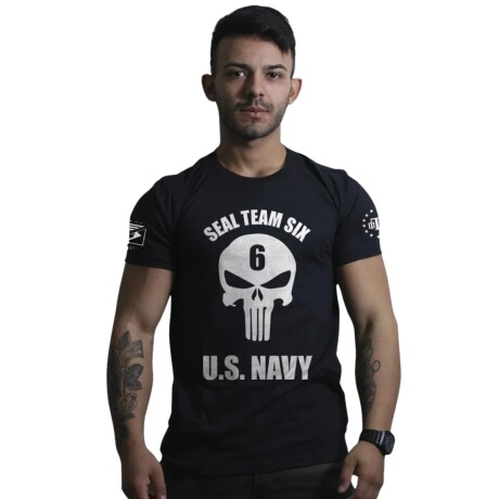 Remera manga corta Punisher Seal Navy Negro