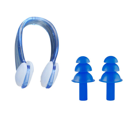 Set Natación Gorra Silicona+ Lente+ Tapones Niño Adul Azul / Niños