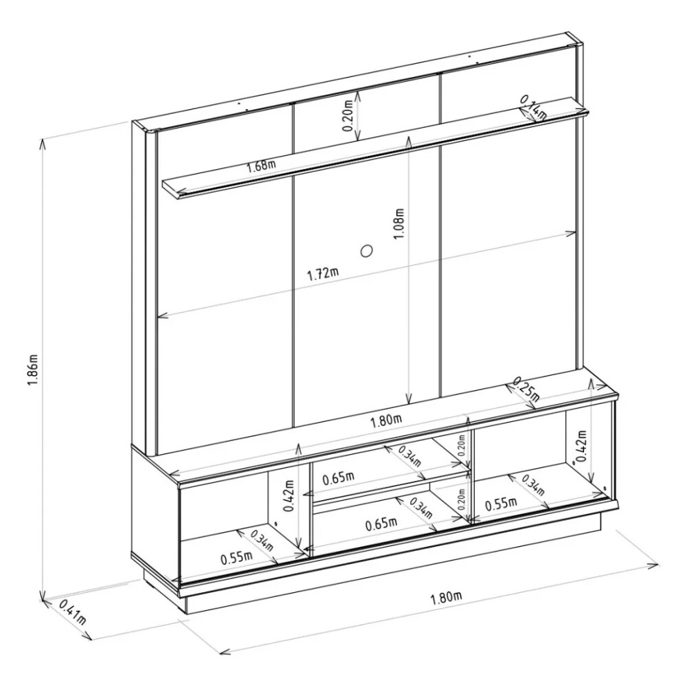 Modular para Tv Ravenna Canela/Banco Modular para Tv Ravenna Canela/Banco