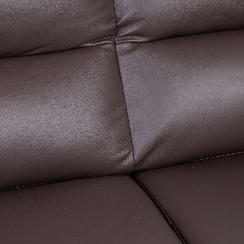 SOFA 2 CUERPOS CUERO-100-NATURAL MARRON VENECIA CHOC.