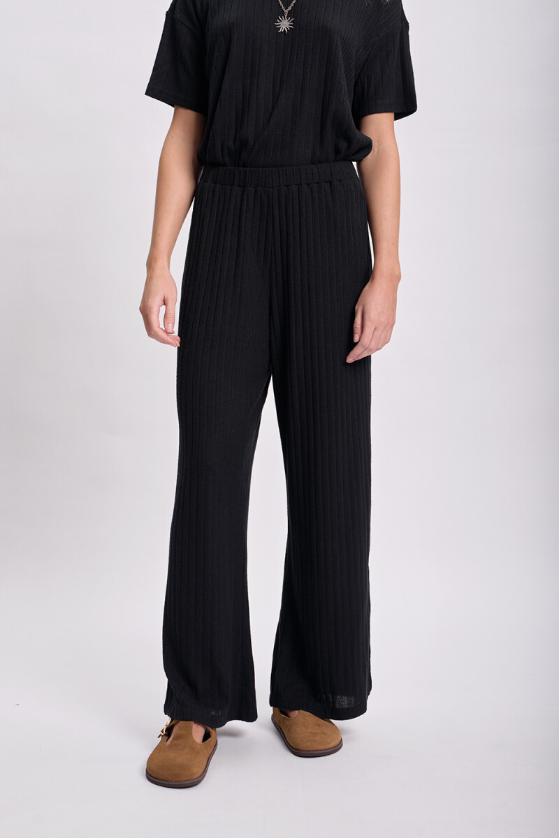 Pantalón ancho lanilla Negro