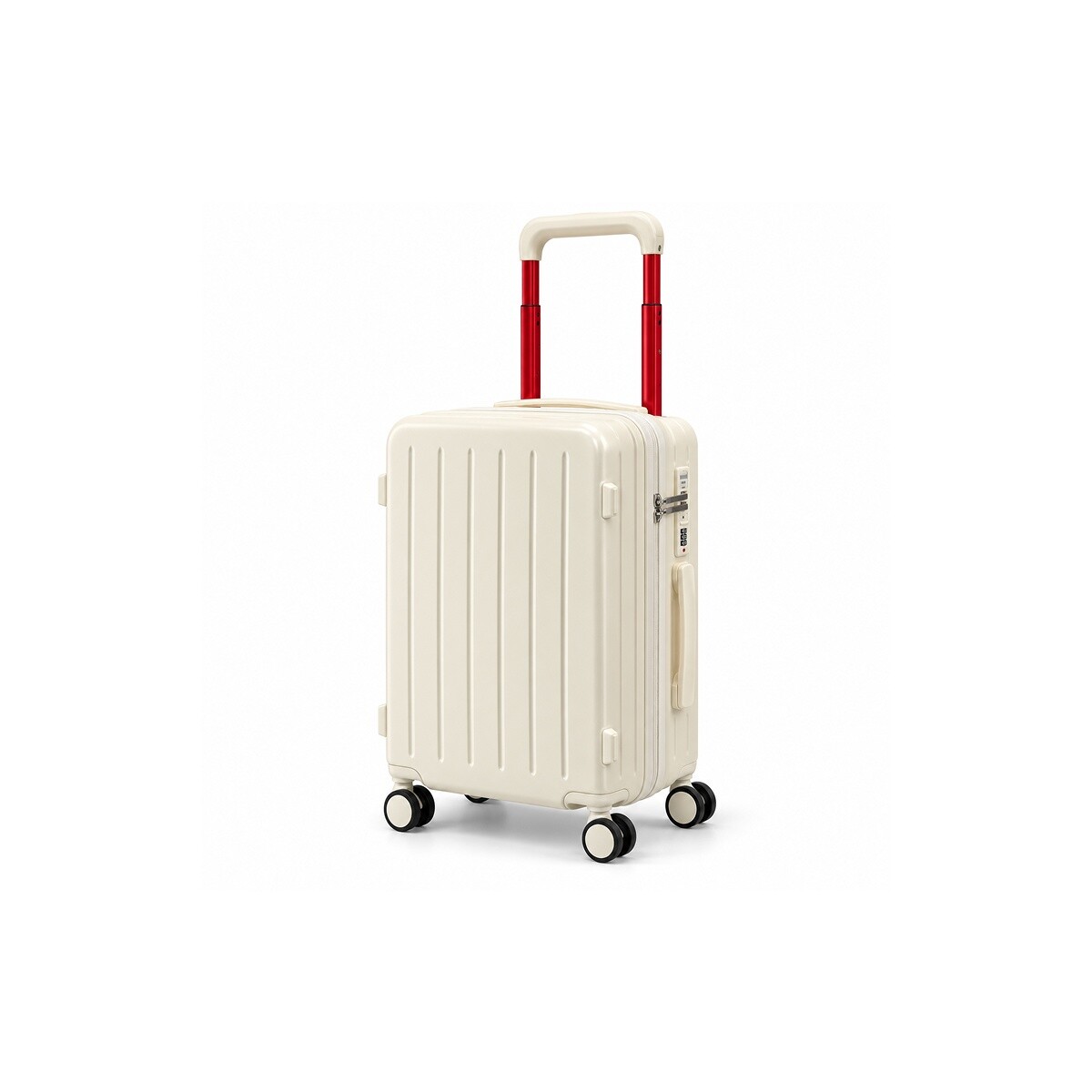 Valija carry on rígida con porta botella y organizador - Blanco 