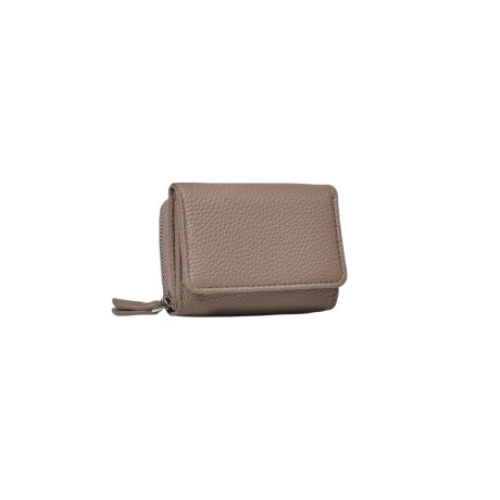 Billetera con monedero grande - 8x10x4cm Beige