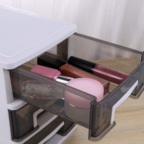 Organizador Plastico 3 Cajones Niveles Multiuso Baño Oficina Color Variante Blanco