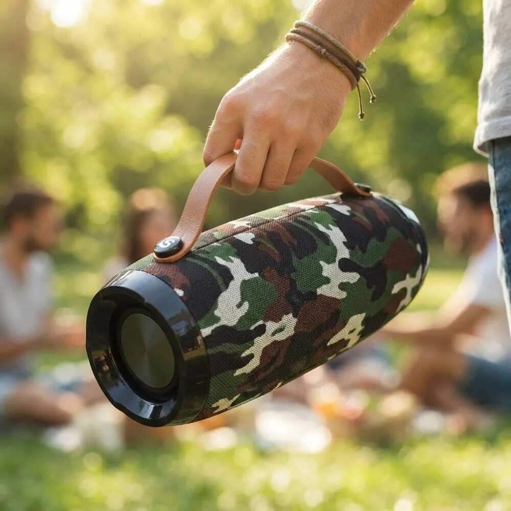 Parlante Ak205 Con Luces Y Bluetooth CAMUFLADO