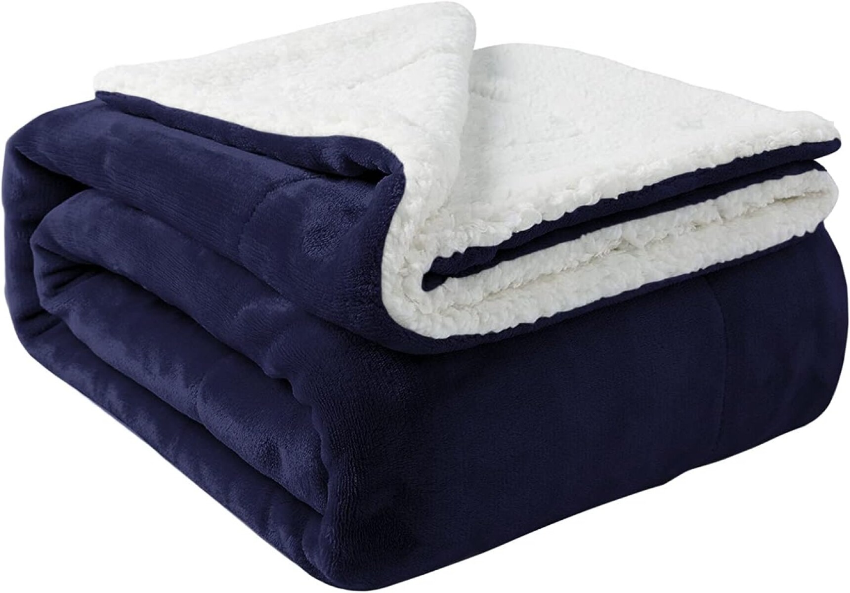 Frazada Manta Polar Termica Con Corderito 2 Plazas - Azul 