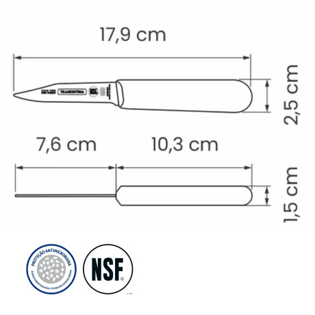 Cuchillo para Legumbres 18 cm Blanco Acero Inoxidable Tramontina Cuchillo para Legumbres 18 cm Blanco Acero Inoxidable Tramontina