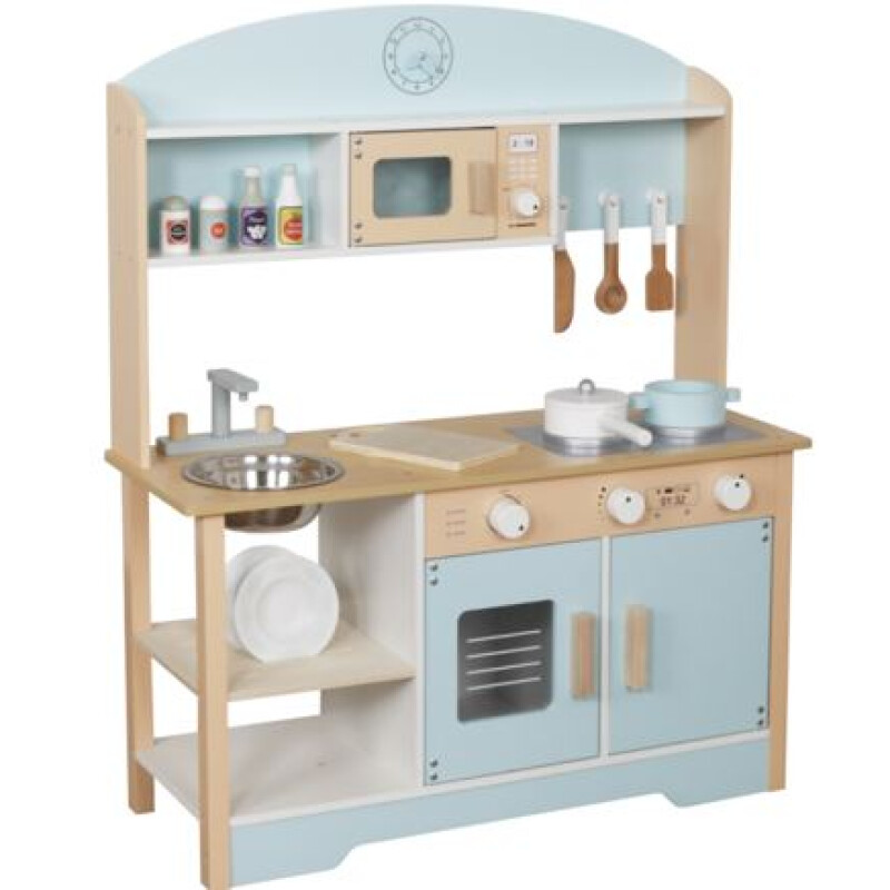 COCINA MADERA INFANTIL COLOR CELESTE COCINA MADERA INFANTIL COLOR CELESTE