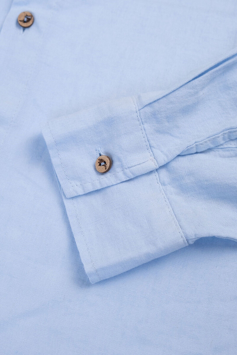 LONG SLEEVE LINEN SHIRT Celeste