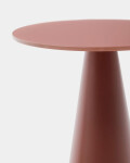 Mesa auxiliar Wilshire vidrio templado glaseado y acero acabado pintado terracota mate Ø35cm Mesa auxiliar Wilshire vidrio templado glaseado y acero acabado pintado terracota mate Ø35cm