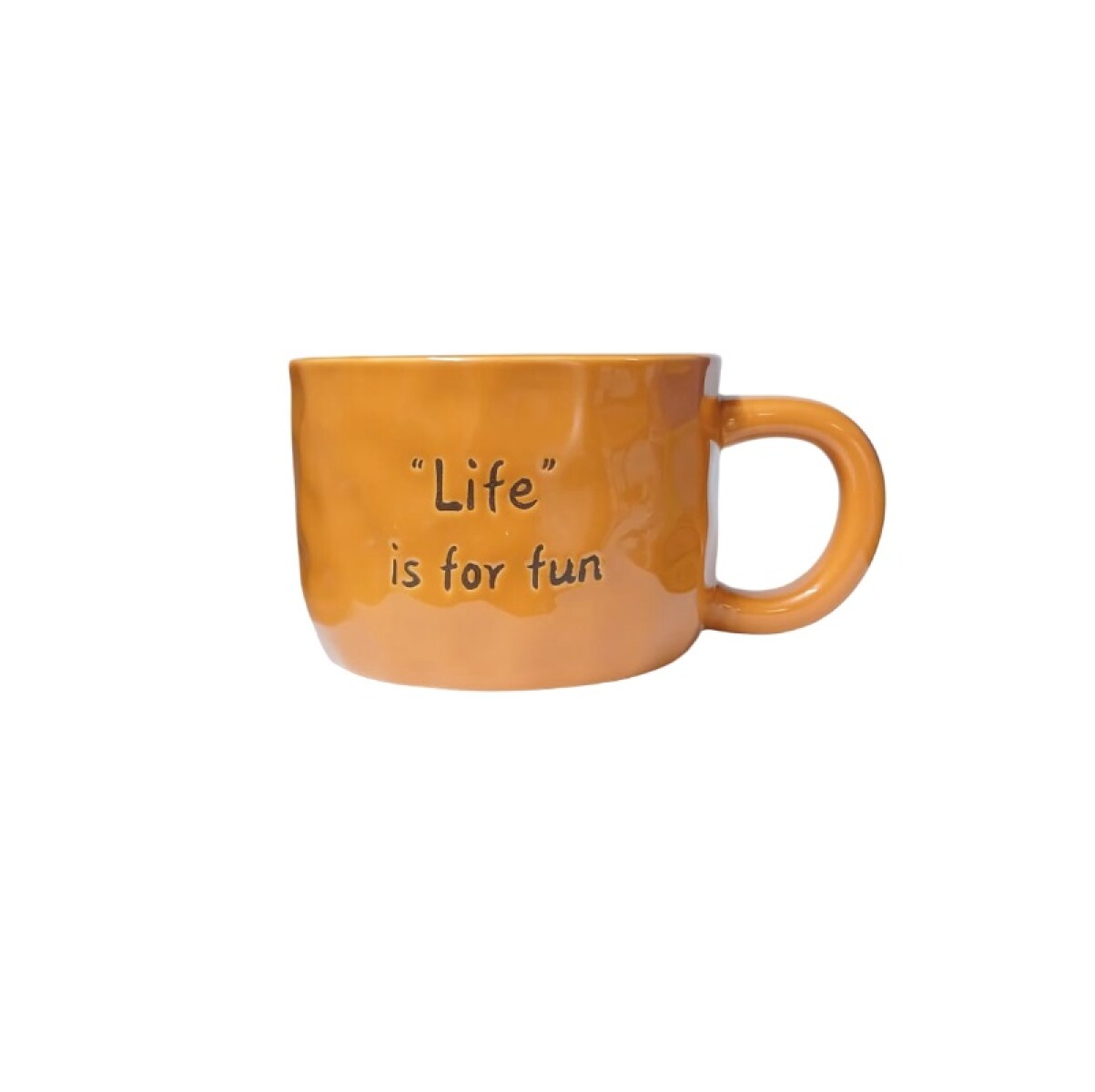 Taza cerámica relieve - naranja 