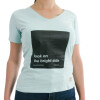 Muvem Ladies Print V Neck T-Shirt Verde Agua