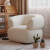 Sillón Puff ComboHome Kumo Redondo Corderito Diseño Premium Blanco 1