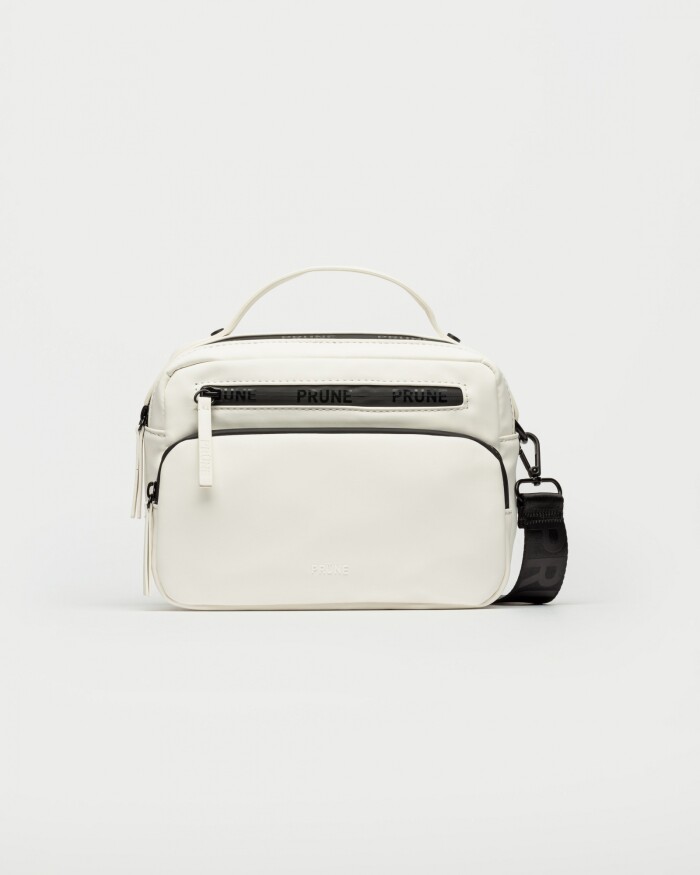 Bandolera Rubber En Efecto Cuero Blanco