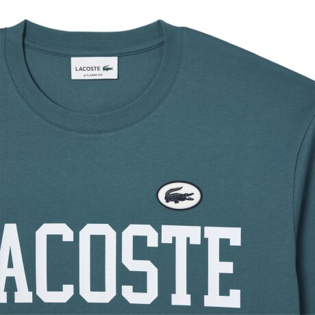 REMERA CON ESTAMPA DE LACOSTE EN CONTRASTE BLUE