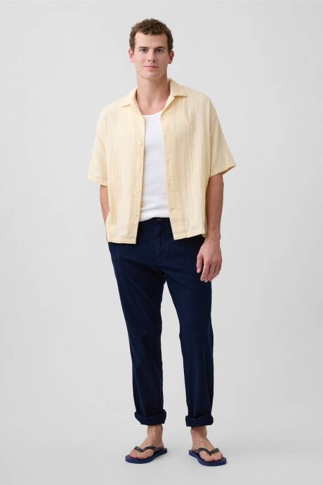 Camisa Manga Corta Hombre Light Cream
