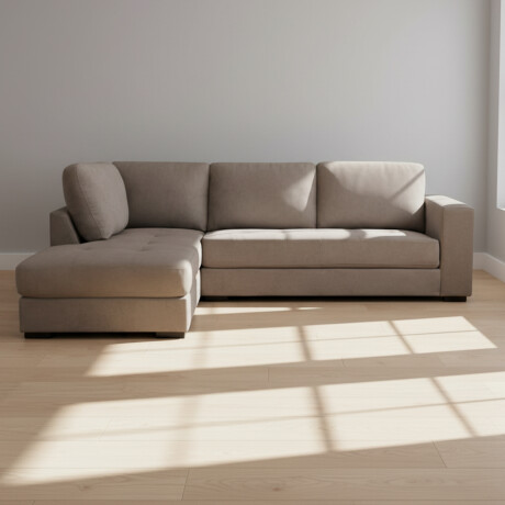 SOFÁ ESQUINERO MÁS DE 4 CUERPOS TELA MARRON RAI TAUPE