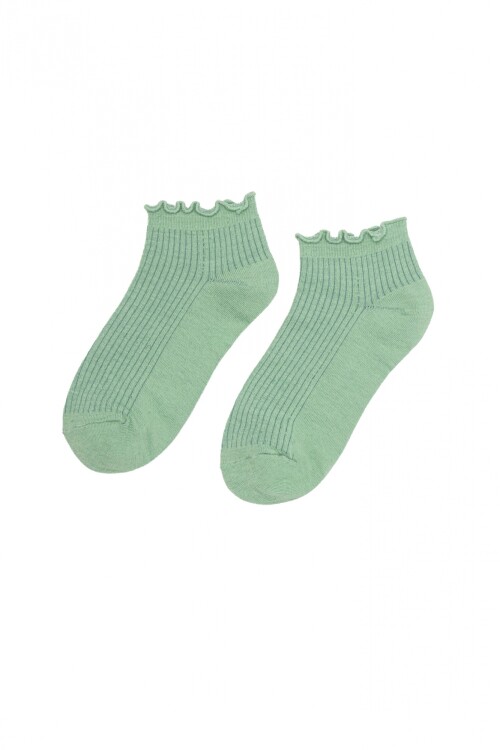 Media Corta Frunce Verde Limon Z